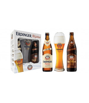 Kit Erdinger - 2grfs 500ml(1clara/1escura)+1copo 500ml