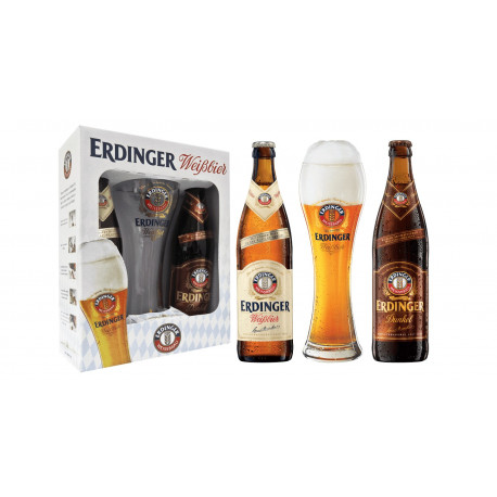 Kit Erdinger - 2grfs 500ml(1clara/1escura)+1copo 500ml