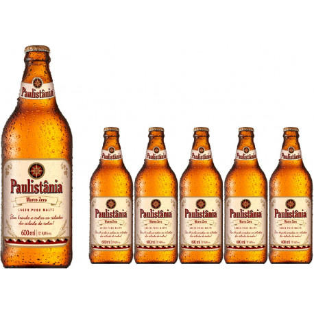 Cerveja Paulistania Marco Zero - caixa com 6 garrafasx600 ml