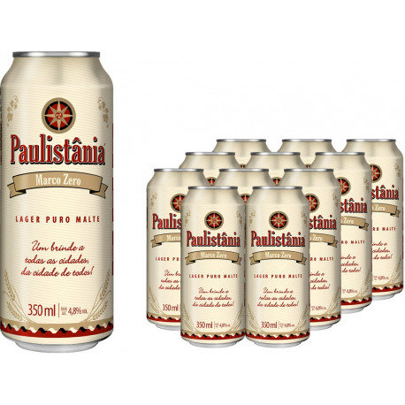 Cerveja Paulistania Marco Zero - pack com 12 latasx350 ml