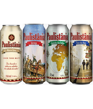 Combo Paulistânia Latas - 4 latas - M.Zero 350ml / C.Índia - Ipit. - T.Onze 473ml