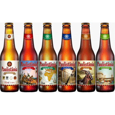 Combo Paulistânia Longneck - 6 Garrafas 355ml - M.Zero/C.Índias /Ipir/T.Onze /Capri./V.doChá