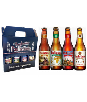 Combo Paulistânia Longneck - 4 Garrafas 355ml - M.Zero/C.Índias /Ipir/Capri - (embalagem para presente incluso)