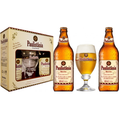 Kit Paulistania Marco Zero - 2 garrafas 600ml + 1 Taça 300 ml