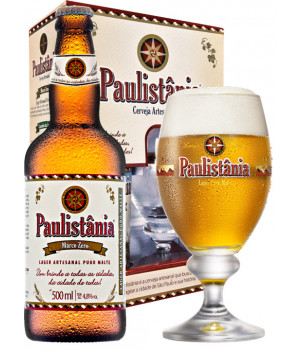 Kit Paulistania Marco Zero - 1 garrafa 500ml + 1 Taça 300 ml